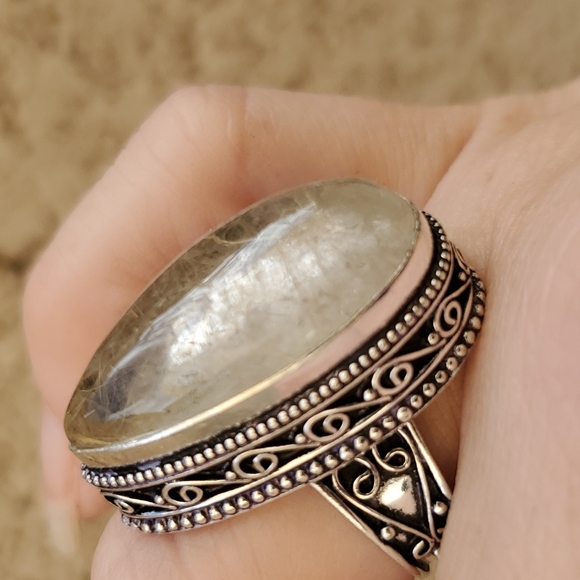 New Golden Rutile 925 Silver Ring. - Picture 4 of 13